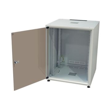 Proline, Patchkast OFFICE 18HE, B600xD600xH871, voor glas-achter plaat, Lichte Schade, RAL7035