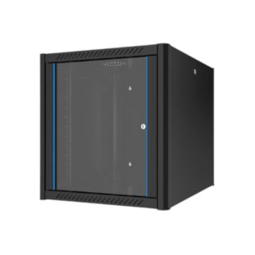 ProLine, Wandkast 12HE, 1 delig, 600xD800xH565, Glasdeur, max 80KG, RAL9005