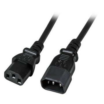 230v Netsnoer C14 Male naar C13 Female, 3m, 3x0.75mm², zwart