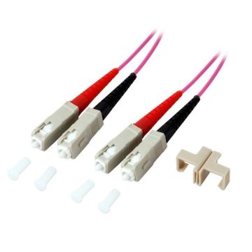 Glasvezel Patchkabel, OM4, DX, SC/pc-SC/pc, LSZH, Lila, 2m, Fig8