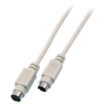 Mini-Din kabel, 6pin, Male/Female, 2m