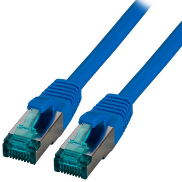 Patchkabel S/FTP, AWG27, Cat6A, 500Mhz, LSOH, blauw, 3m, EOL op=op