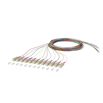 Pigtail OM4, SC/PC, 2m, set van 12 kleuren
