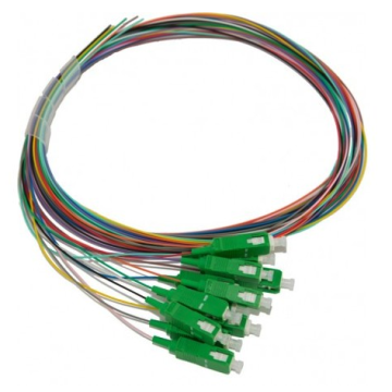 Pigtail OS2, SC/APC8, G652D, 2m, set van 12 kleuren