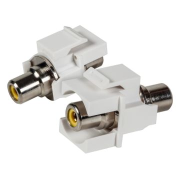 RCA Snap-In Adapter, wit, tulp F/F, geel, audio