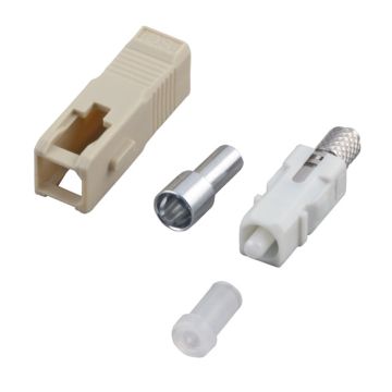 SC/PC connector 126µ blauw SM(incl.krimpbus/tule en 900mu tule), 10 stuks