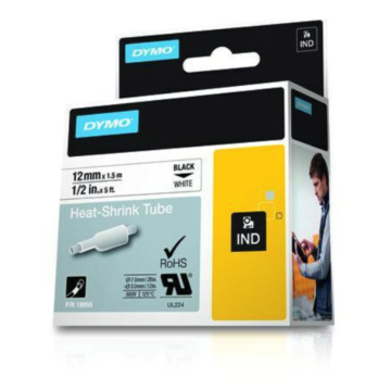 Rhino tape Krimpkous 12mm Wit (tekst zwart) tbv printer 4200/5200/6000