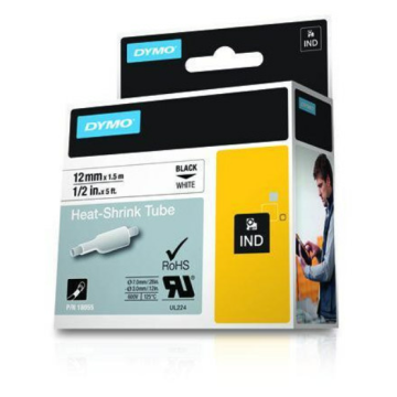 Rhino tape Vinyl 24mm zelf laminerend Wit (tekst zwart) tbv printer 4200/5200/6000