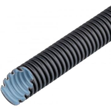 Ribbelslang, PVC-UV, Flexibele Buis, 25mm, Zwart