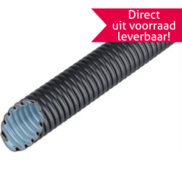 Ribbelslang, PVC-UV, Flexibele Buis, 32mm, Zwart