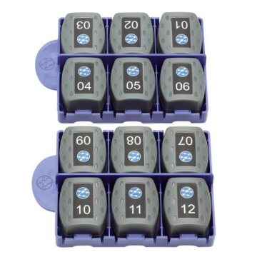 TREND, VDV II, Kit met 12x RJ-45 remote keystone testunits, nummer 1 tm 12