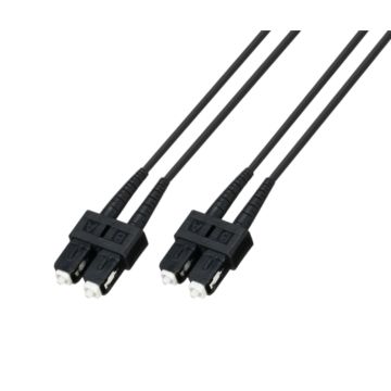 TTL, Glasvezel Patchkabel, OM4, DX, SC/upc-SC/upc, staal gearmeerd, zwart, 3m