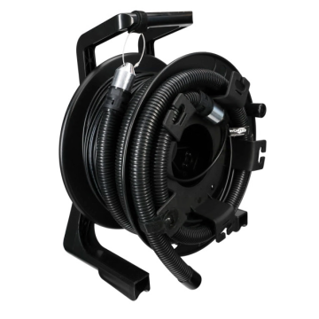 TTL, Mobiele Glasvezel haspel, Staal gearmeerd, 4v LC/upc-LC/upc, OS2 SM, zwart, 150m