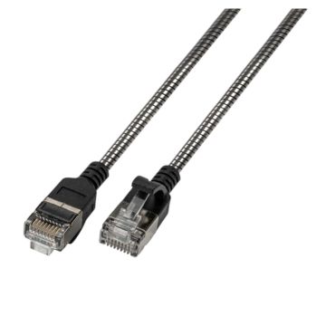 TTL, Patchkabel STP, Cat6A, Staal gearmeerd, donker grijs, 0.15m