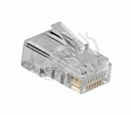 RJ45, Modulair plug, UTP, massief tbv ronde kabel, vpe